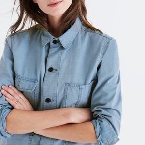 Madewell Light Blue Button Down Denim Long Sleeve Shirt